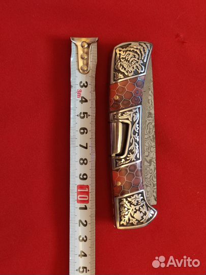 Нож, Дамасская сталь,накладки камень,светящиеся