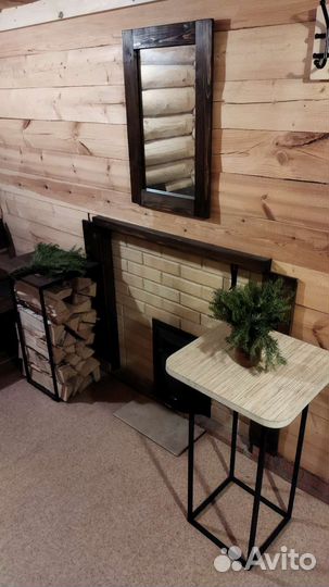Дровница со столешницей в стиле лофт