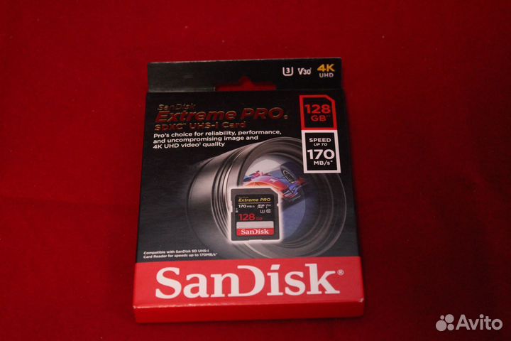 Карта памяти 128Gb Sandisk 170\200Mb\s Новая