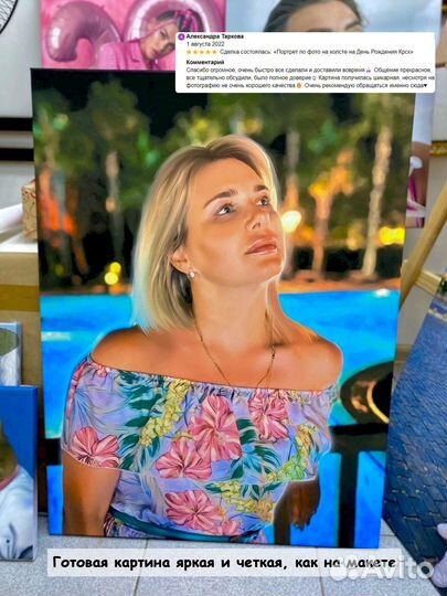 Портрет по фото на холсте подарок Тверь