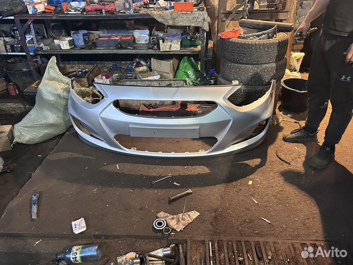 Бампер передний hyundai solaris 2013