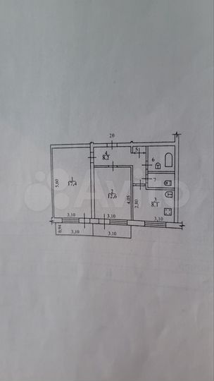 2-к. квартира, 50,9 м², 2/5 эт.