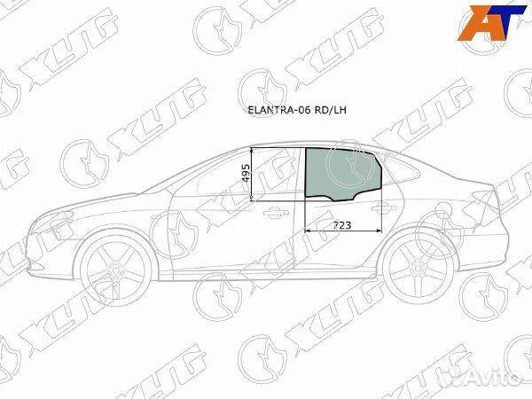 Стекло боковое опускное hyundai elantra