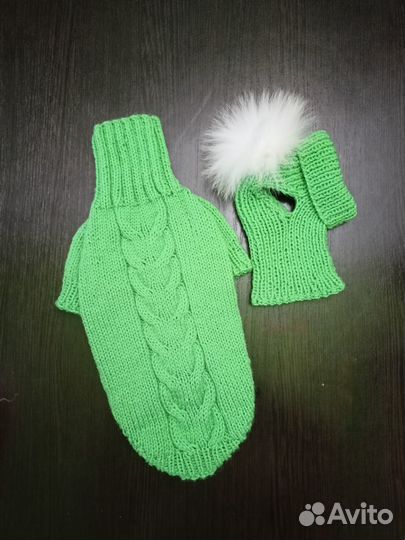 Свитер и шапочка для собачки