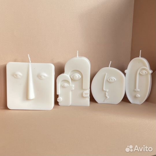 Набор свечей из соевого воска «Лица»