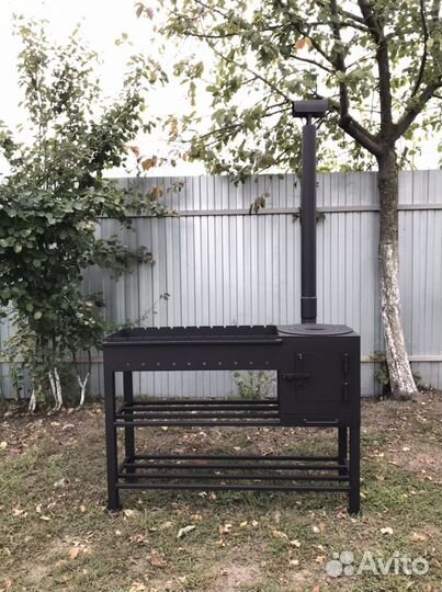 Мангал с печкой под казан