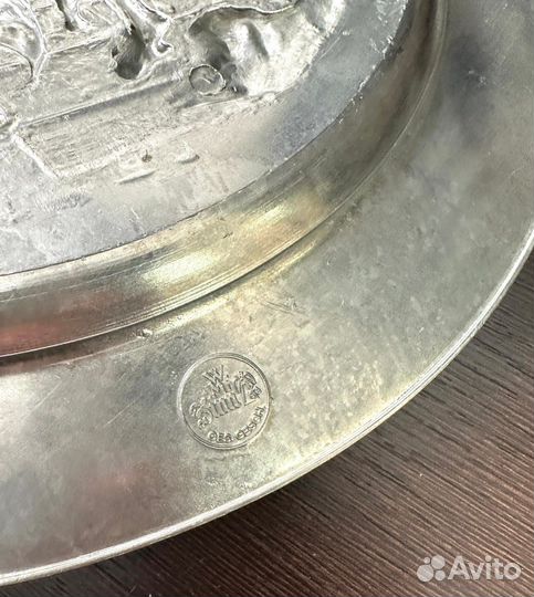Оловянная тарелка от немецкого производителя WMF