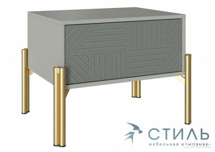 Омри тумба прикроватная Шиншилла Серая матовая Лай