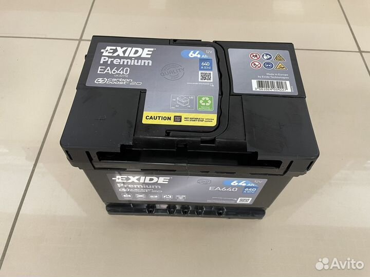 Аккумулятор Exide premium 64Ач 640А EA640
