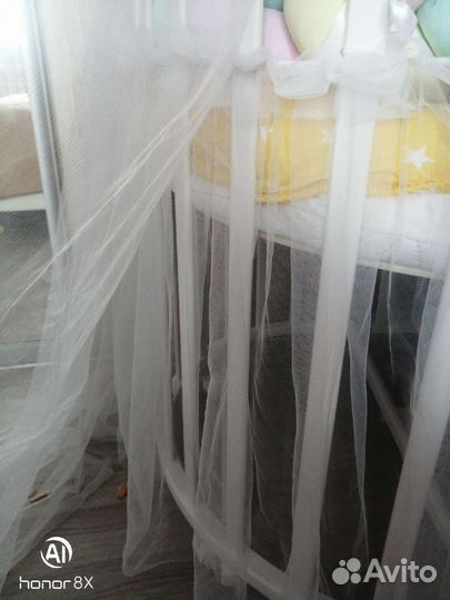 Балдахин в кроватку с держателем, с подьюбником