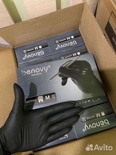 Нитриловые перчатки Benovy Dental Formula размер M