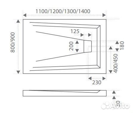 Душевой поддон Good door атриум 110x70