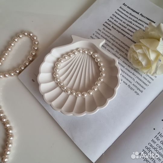 Поднос из гипса,ракушка 