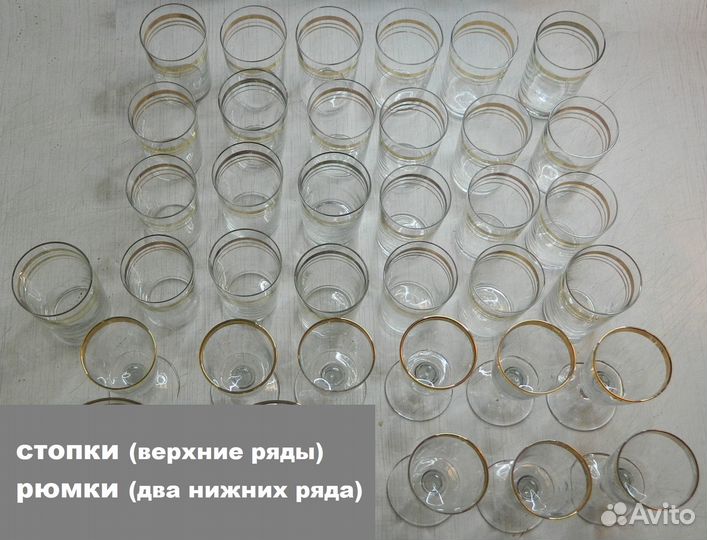 Набор из разных рюмок и стопок