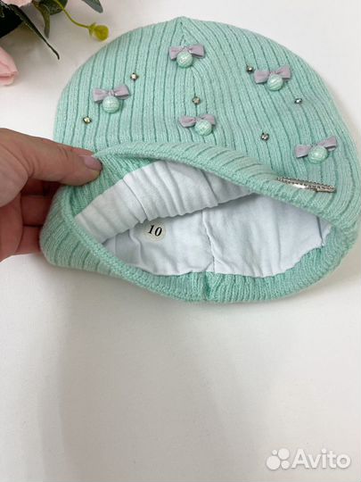 Новая демисезонная шапка для девочки 5-10 лет