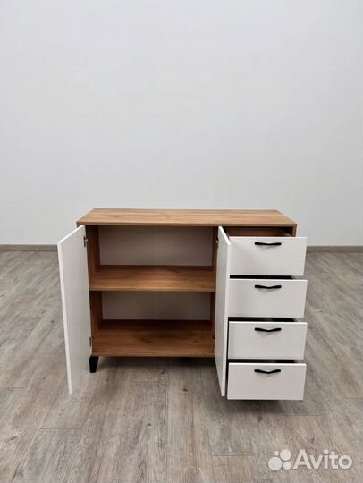 Комод Катрин 12 Дуб крафт золотой/ Белый