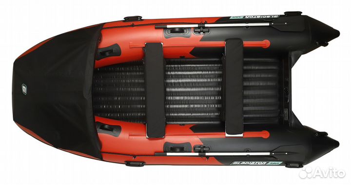 Лодка пвх Gladiator E350 PRO красно/черный