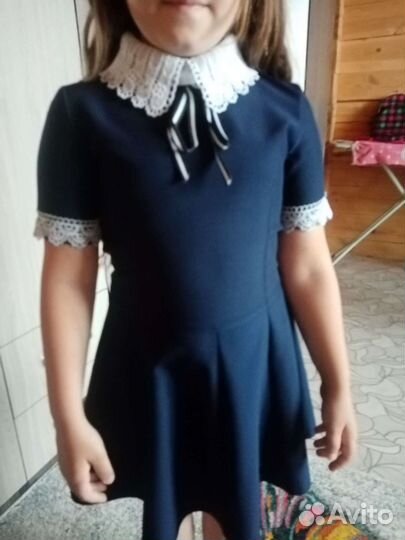 Платье школьное синее