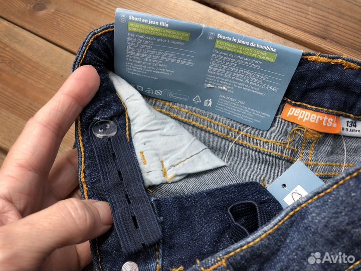 Джинсовые шорты для девочки 134 Pepperts