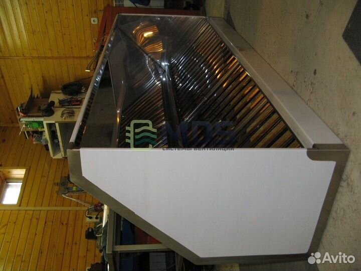 Зонт вытяжной с жироуловителем, 350x700x2500