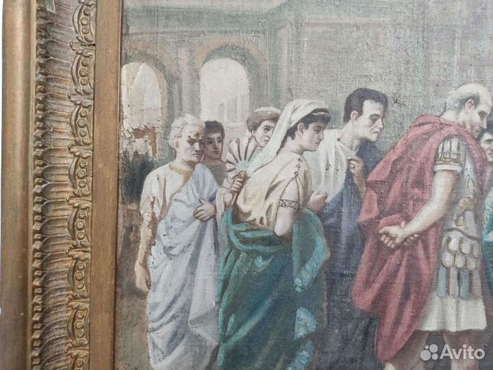 Старинная картина маслом