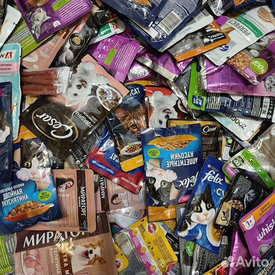 Влажный корм для кошек и собак в пакетах