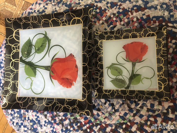 Поднос большой и 5 тарелок