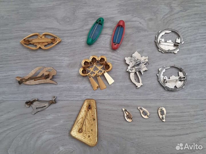 Броши и серьги СССР бижутерия