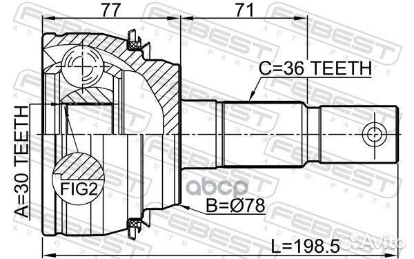 ШРУС наружный 30x78x36 toyota sequoia