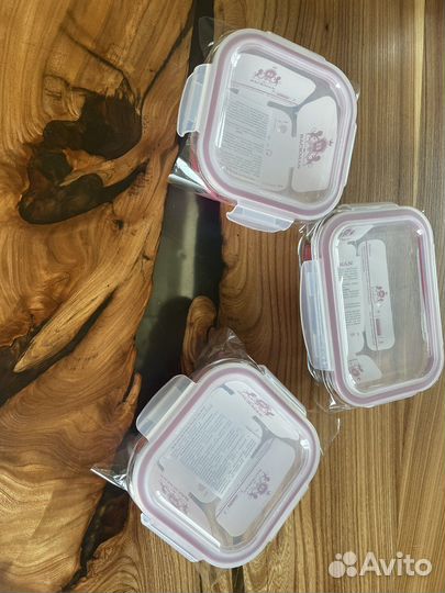 Контейнеры для хранения стекло 3 шт