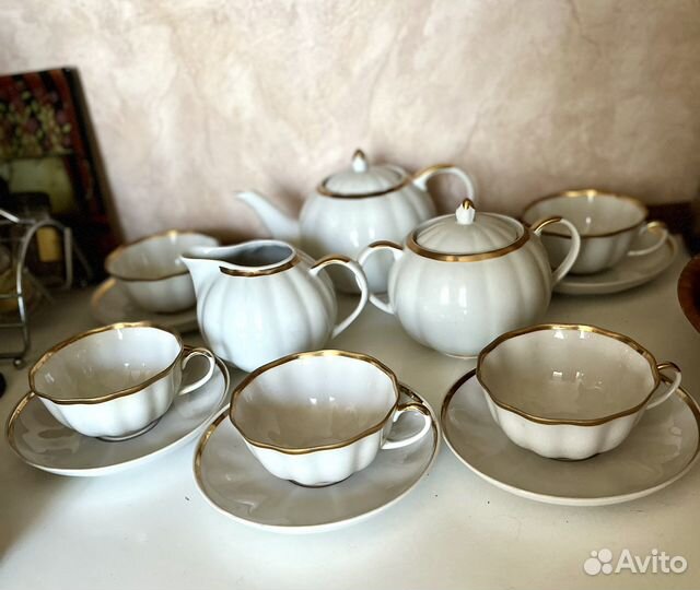 Чайный сервиз Дулёвский фарфор Тюльпан