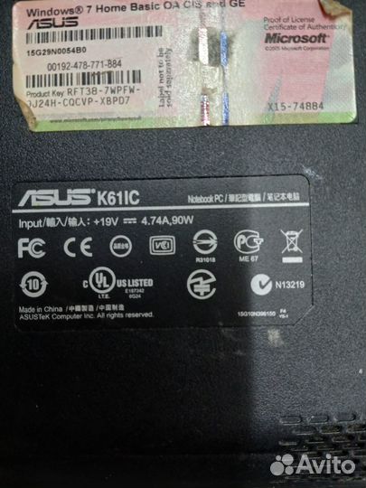 Ноутбук asus k61ic