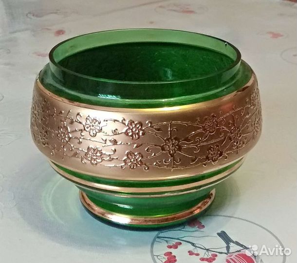 Конфетница стекло с позолотой