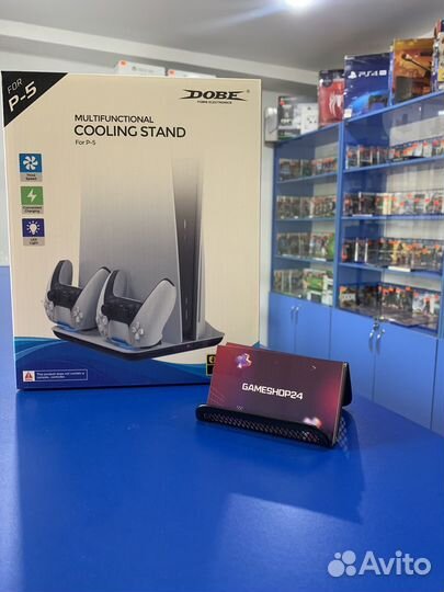 Подставка c cиcтемой oхлаждeния и З/У для Ps5