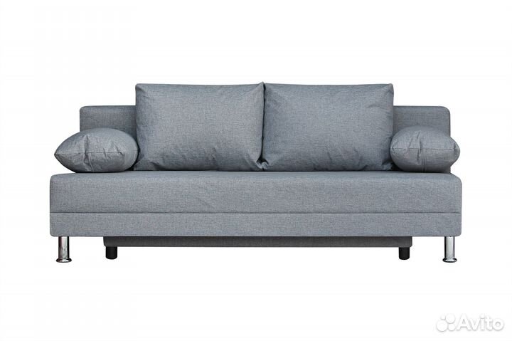 Диван серый без подлокотников 4 подушки Комфорт