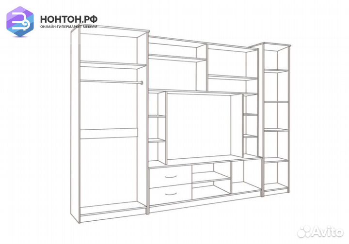Гостиная Флора ясень белый