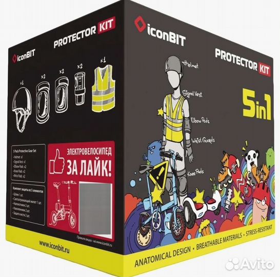 Комплект защиты iconBIT, Protector KIT, M, черный