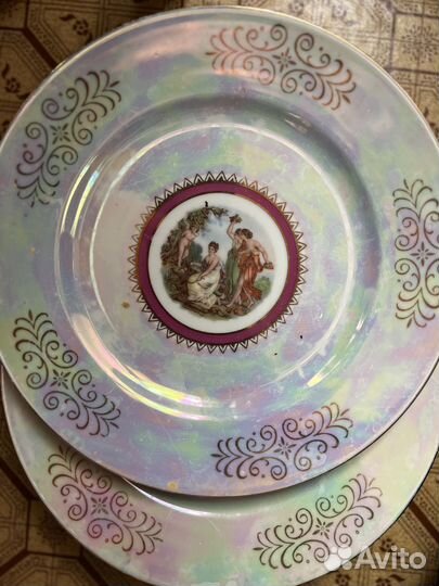 4 тарелки сервис Мадонна гдр