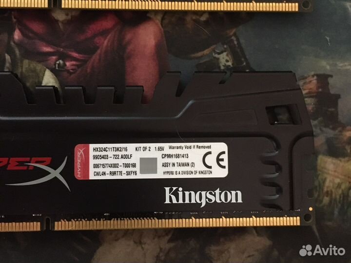 Память Kingston hyper beast 2*8гб DDR3