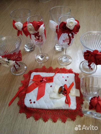 Свадебные бокалы ручной работы