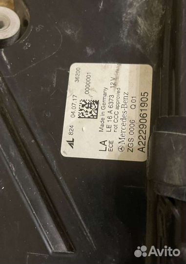 Фара левая правая мерседес w222