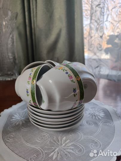 Чайные чашки с блюдцами 6 шт