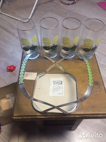 Набор стаканов с подносом СССР
