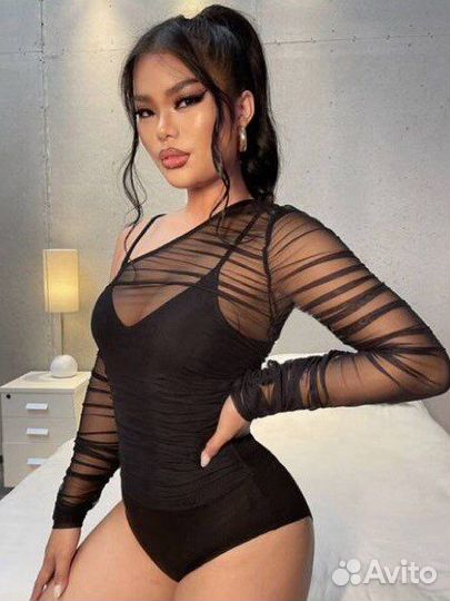 Боди черный Shein xs