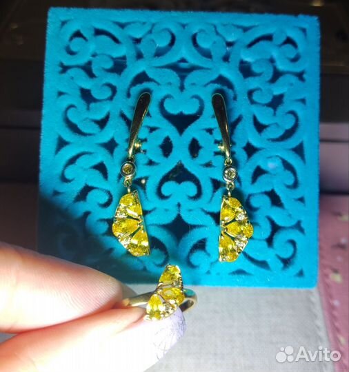 Серьги и кольцо серебро 925