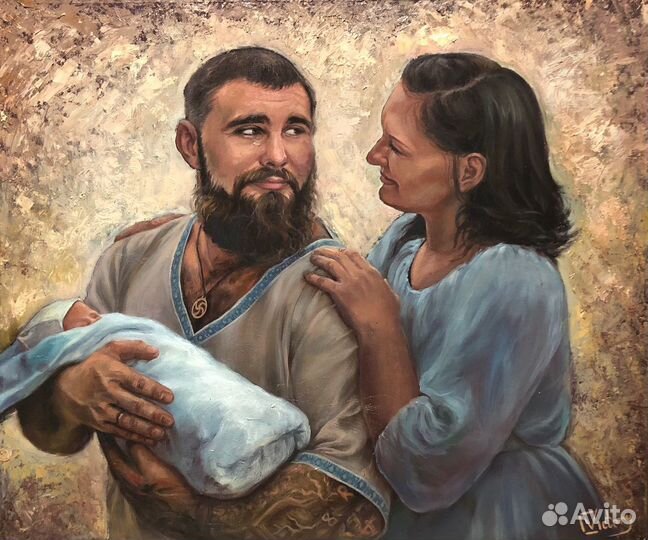 Портрет маслом на холсте, ручная работа