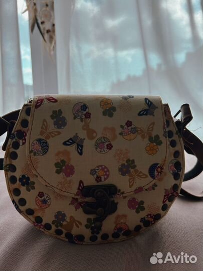 Сумка натуральная кожа, текстиль Италия