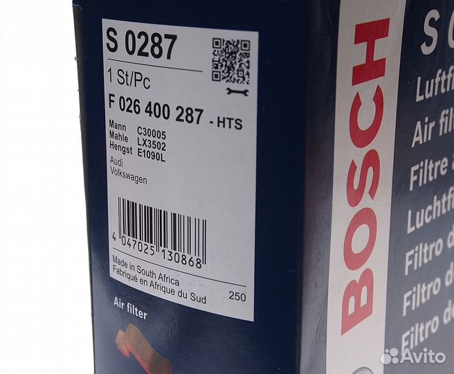 Фильтр воздушный VW Golf (2.0 D) audi A3 (1.6 D) s
