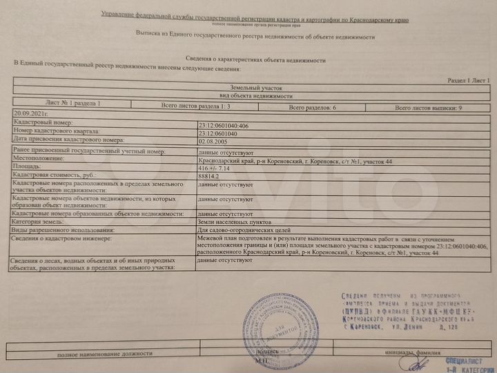 Участок 4,2 сот. (СНТ, ДНП)