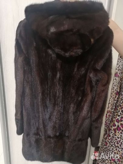 Шуба норковая с капюшоном 46-48